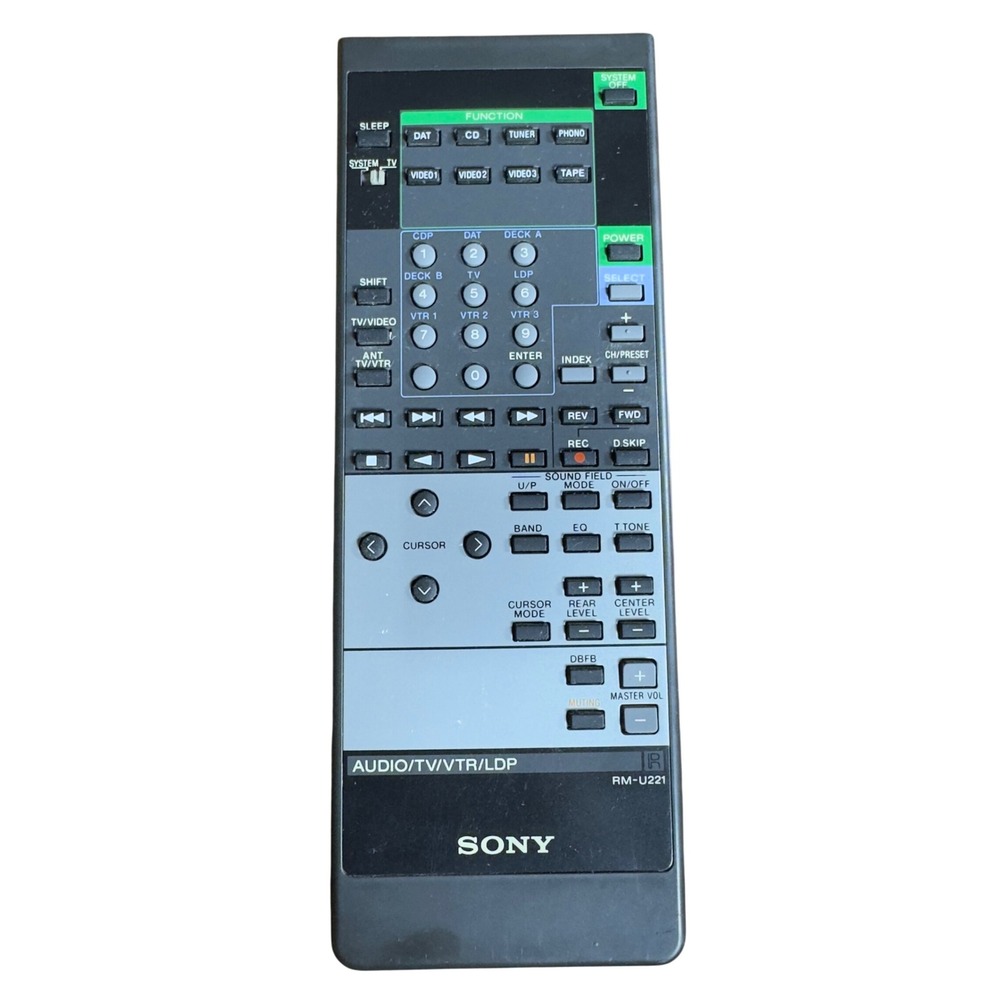 Sony RM-U221 Remote Control Audio TV VTR LDP System Commander Black